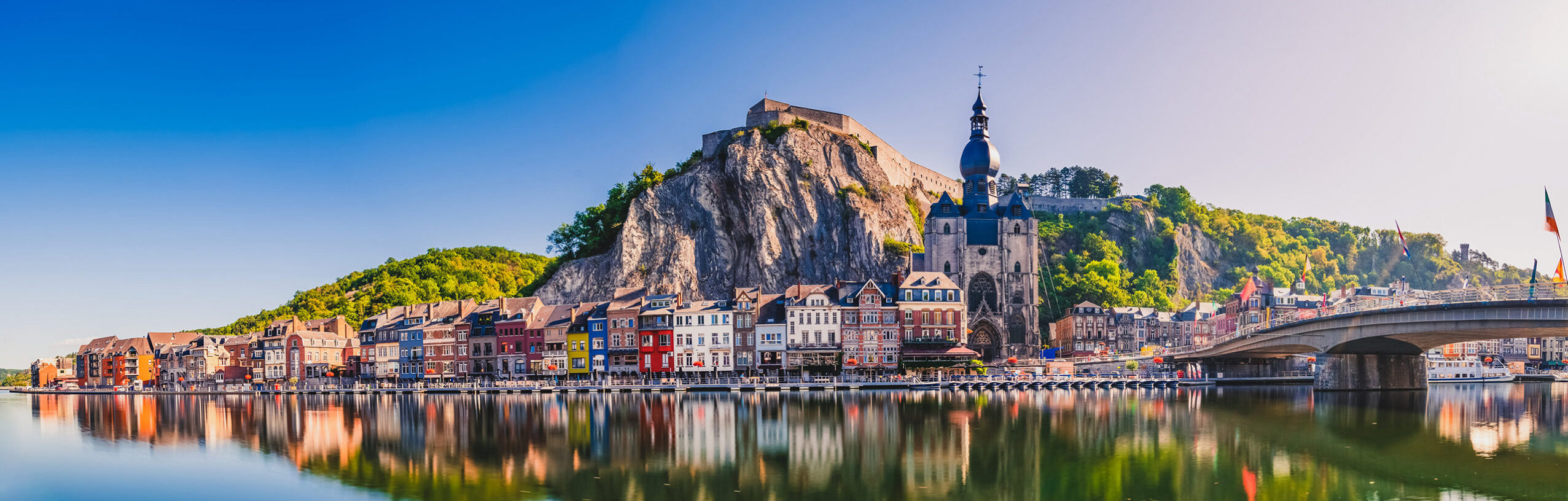 Panorama of Dinant in Belgium. Europe